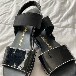 Black platform sandals